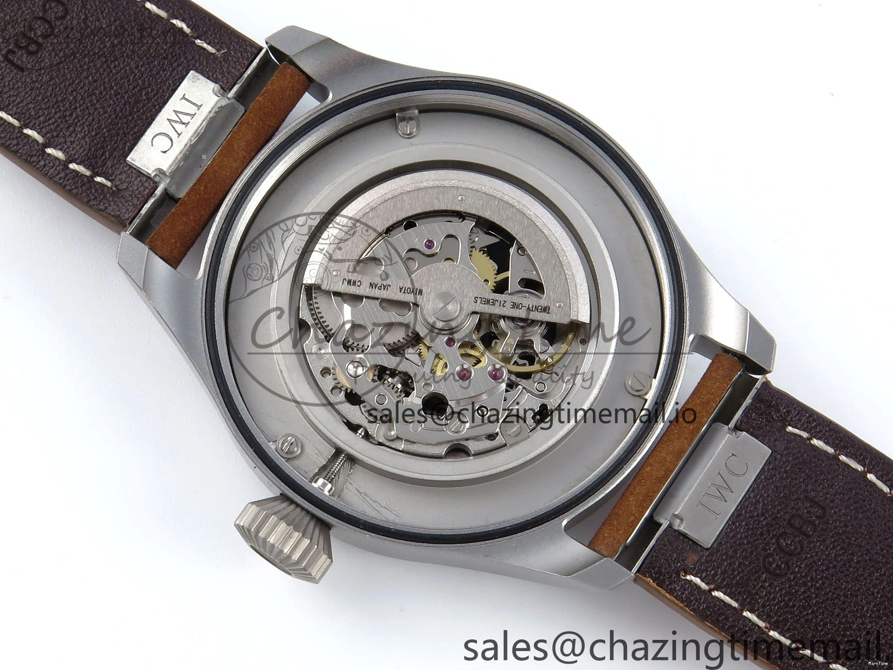 MIROTIME 0415 Big Pilot IW329701 M+F 1:1 Best Edition Black Dial on Brown Leather Strap MY RelaxedFit 7005